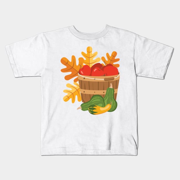 Apple Basket Kids T-Shirt by SWON Design